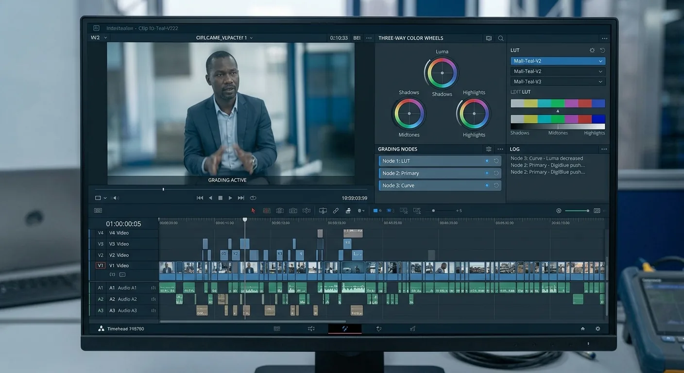 Montage vidéo sur écran d'ordinateur