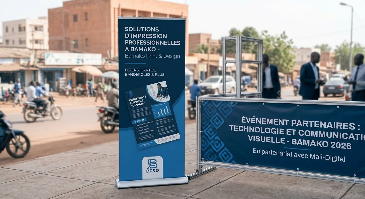 Roll-up et banderole exposés lors d'un événement